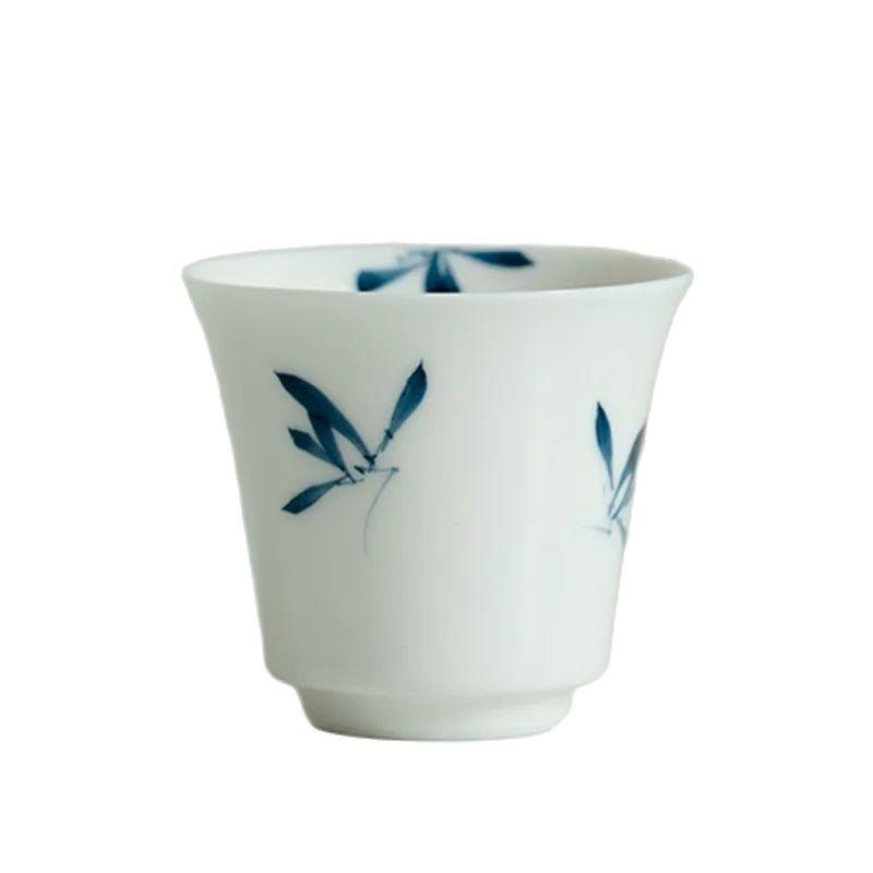 1 Pc Chinese Hand Painted Ceramic Tea Cup Handmade Tea Bowl Porcelain Teacup Household Teaware Personal Meditation Cup 40ml