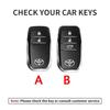 Läder Bilnyckel Fodral Fobskydd för Toyota RAV4 Crown Hilux Fortuner Yaris Prius Corolla Camry Land Cruiser Avensis Verso Prado C
