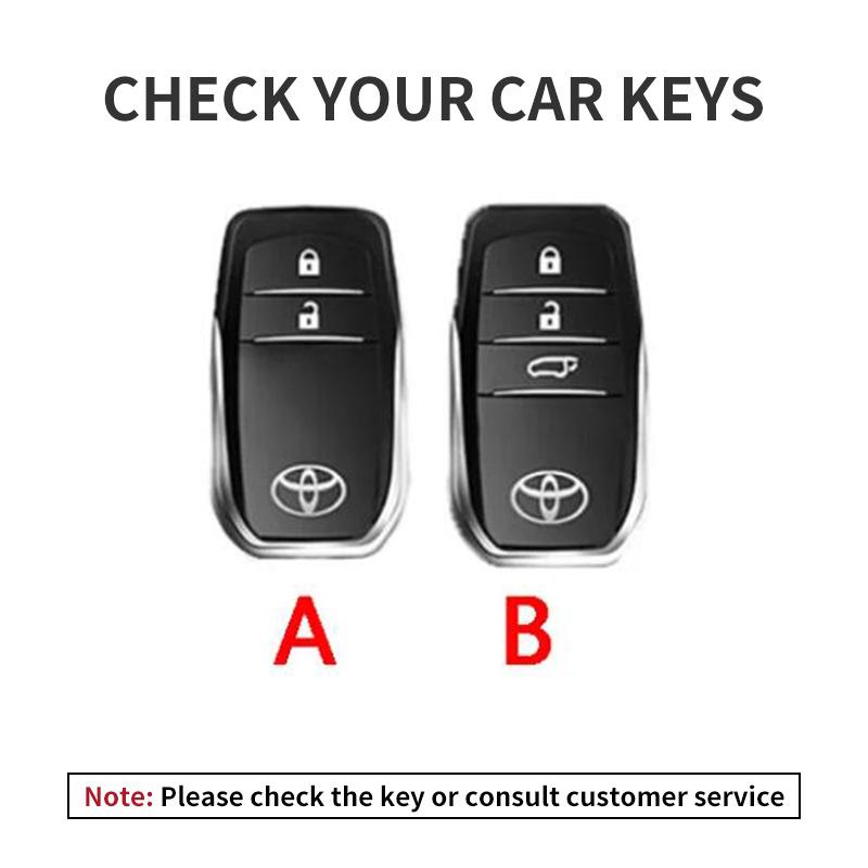Läder Bilnyckel Fodral Fobskydd för Toyota RAV4 Crown Hilux Fortuner Yaris Prius Corolla Camry Land Cruiser Avensis Verso Prado C