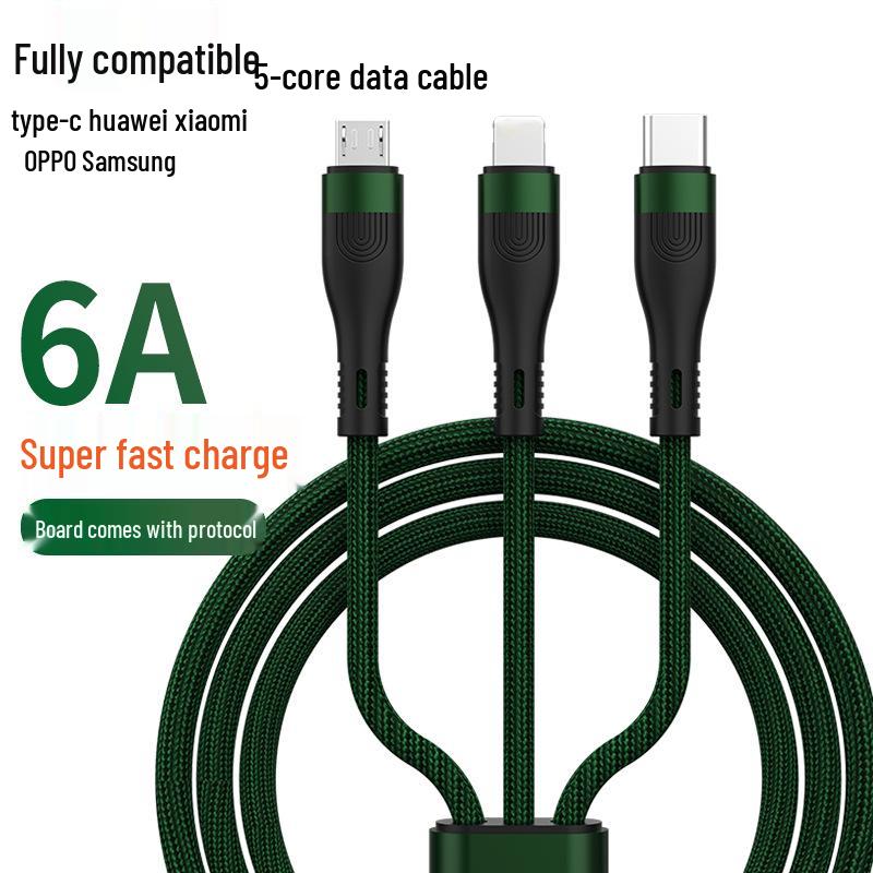 120W JIKE 3-in-1 Fast Charging Cable for Huawei, Android, & Apple Devices