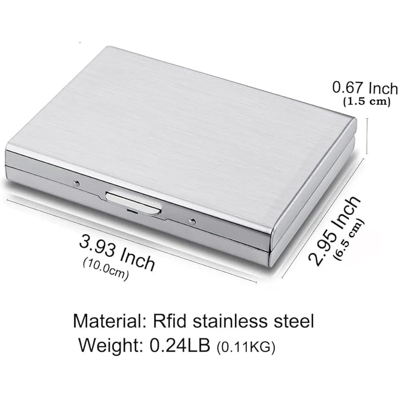 Stealodeal Silver Premium RFID Blocking Metal ATM/Credit/Debit 8 Slot for Men & Women Card Holder