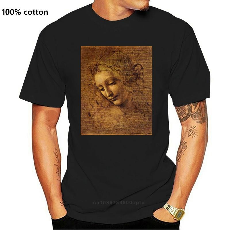 

Head Of A Tousled Young Woman T Shirt By Leonardo Da Vinci Men T-shirt 3XL чорний
