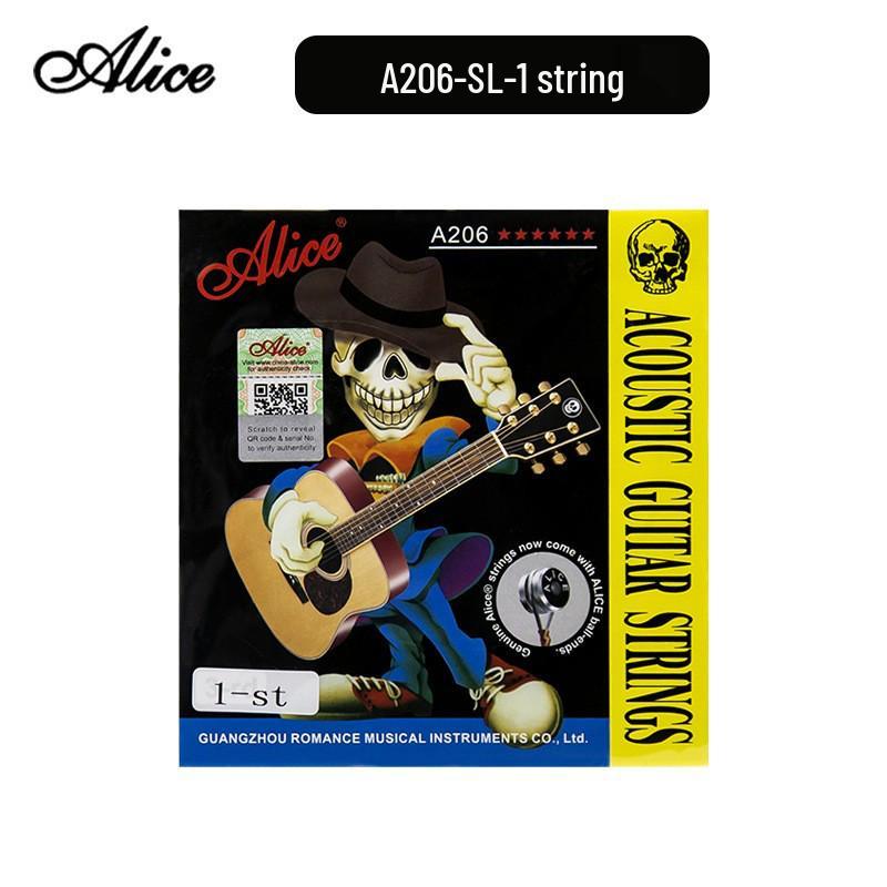 Alice Folk Acoustic Guitar String Set A206 - Complete Set with Spare 1st to 6th Strings