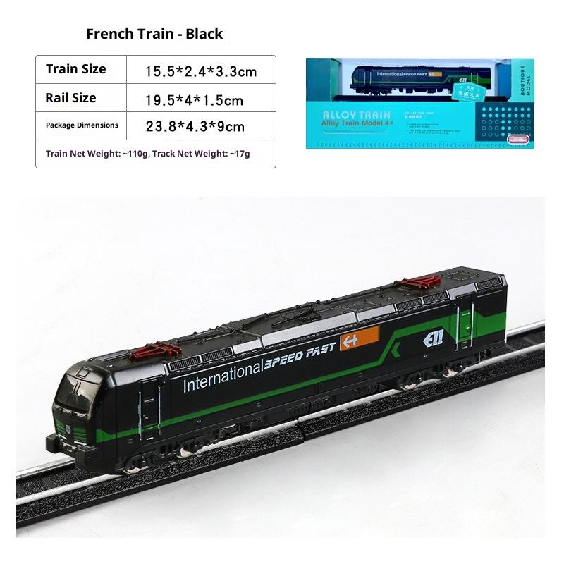 Modello Treno Locomotiva Verde Vintage in Lega Treno ad Alta Velocità Harmony Express Metro Realistica Locomotiva a Vapore Giocattolo da Collezione per Bambini