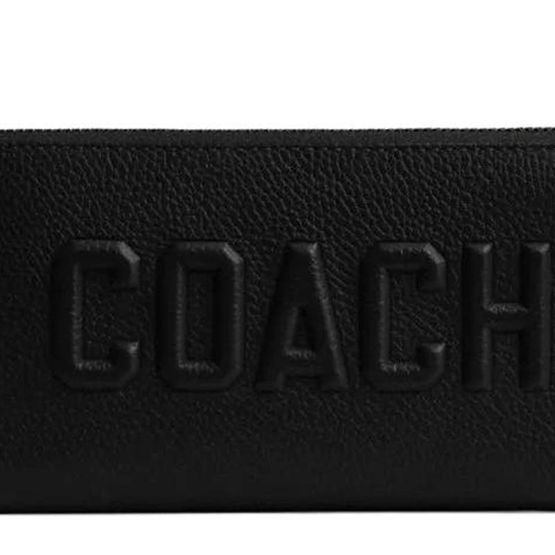 Coach 19 Logo Pattern Zipper Wallet Unisex wallet Black CW715-BLK
