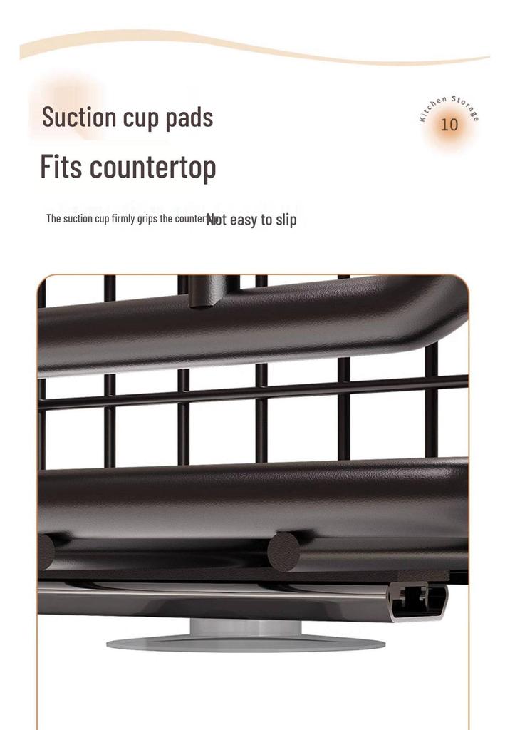 Foldable Kitchen Under-Sink Pull-Out Storage Rack for Seasoning and Tableware