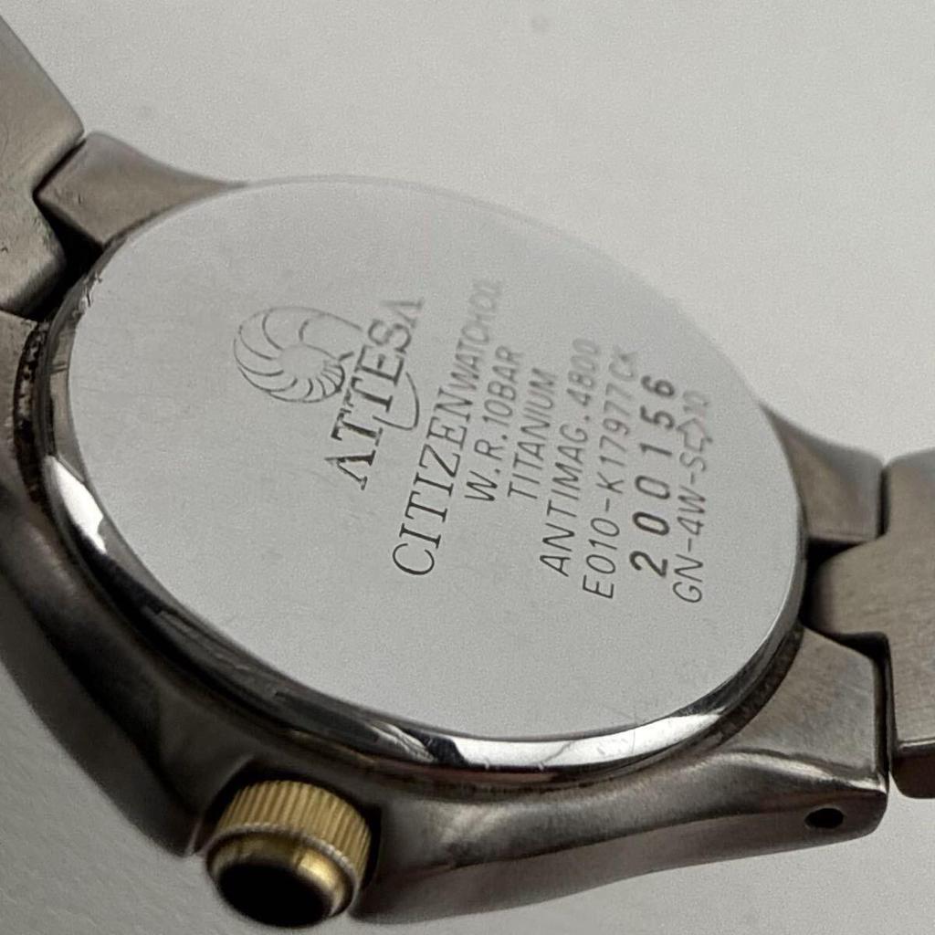 Used CITIZEN Attesa TITANIUM E010-K17977 Ladies' Boys' Watch Solar Working [F415]