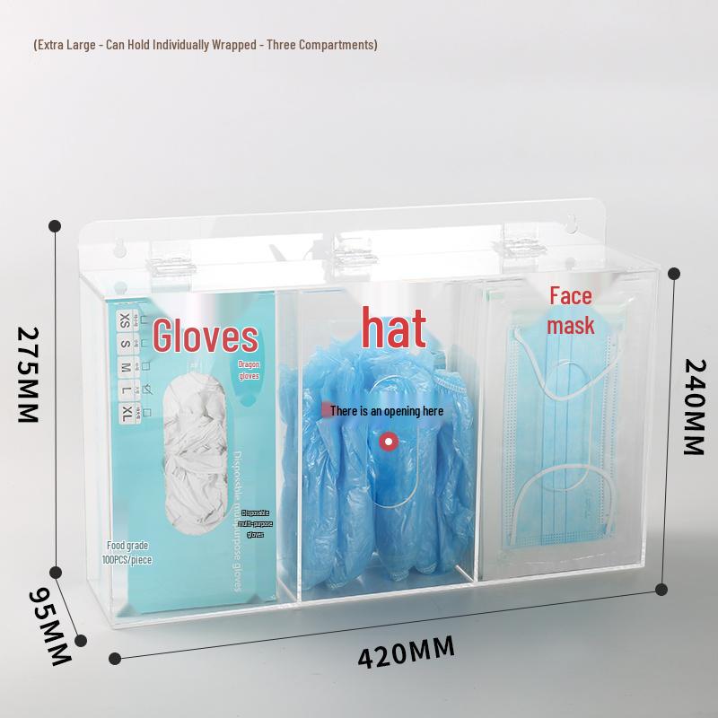 Punch-Free Wall-Mounted Acrylic Storage Box for Hats, Shoes, Gloves, and Masks