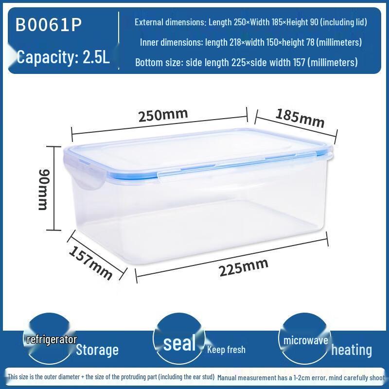 HANDUNYOU 2.5L Microwave-Safe PP Food Storage Containers (3-Pack)