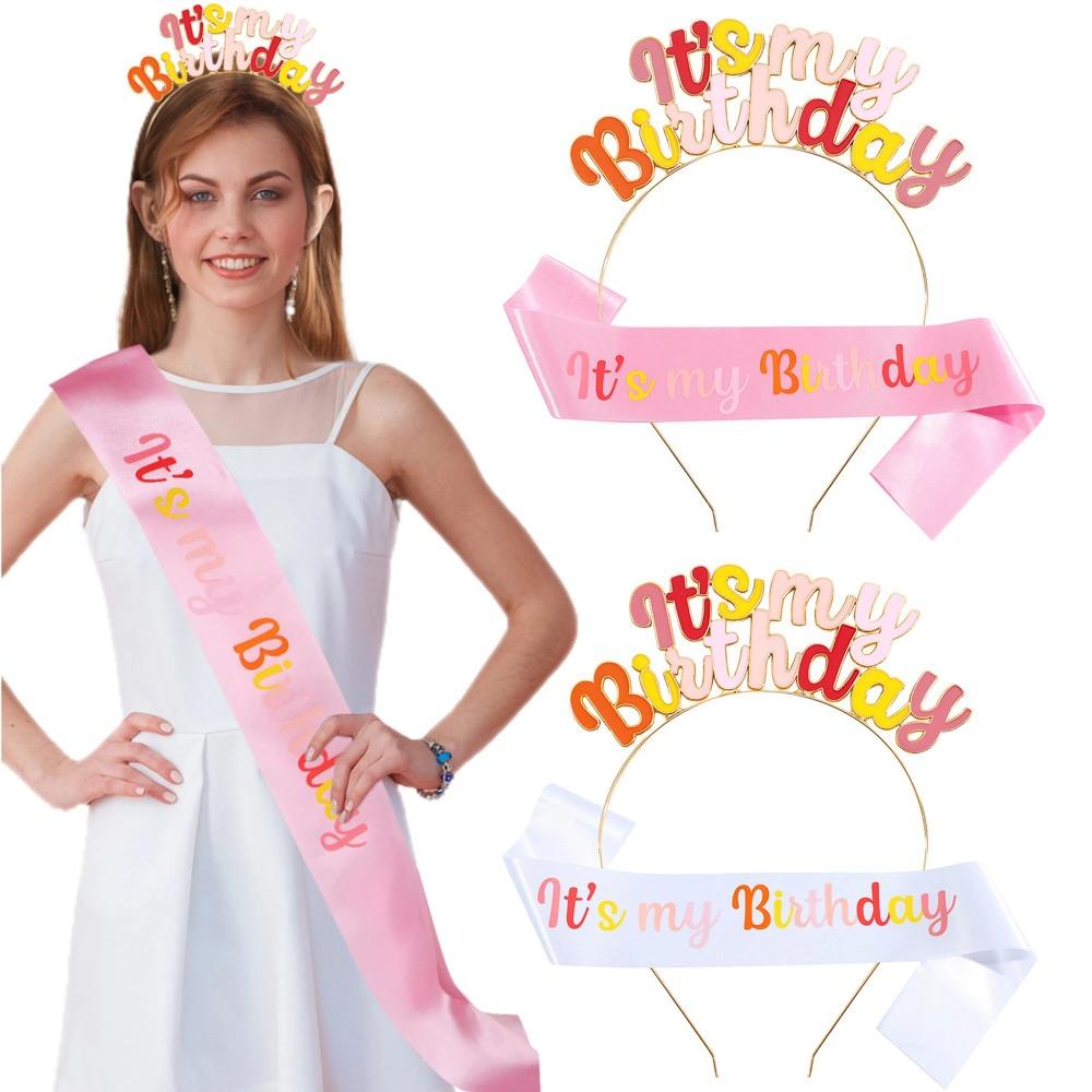 

IT S MY BIRTHDAY Girl Hair Headband Glamorous Hair Accessory Set Women Girls Party Style 4