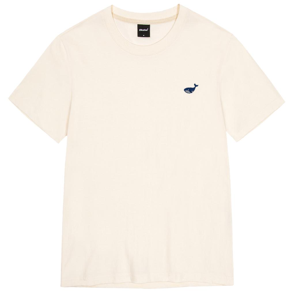 OKSTAR Mini Whale Embroidered Short Sleeve Tee (Type A)