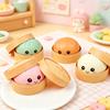 Lifelike Steamed Bun Squishy Squeeze Fidget Toy Ultra-Soft Slow Rebound Stress Relief With Bamboo Steamer Box Anti-Stress Toy