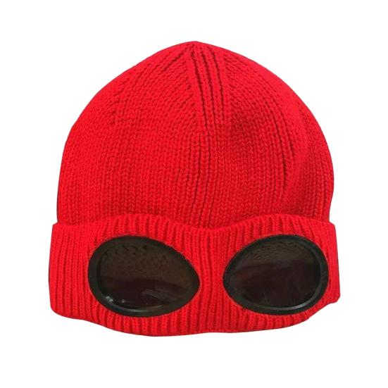 

В язана шапка однотонна тепла в язана шапка з декором у вигляді окулярів еластична вітрозахисна зимова шапка для вулиці подорожей їзди на велосипеді щоденного носіння