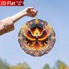 Phoenix Wind Spinner. 10-inch Double-sided Metal Garden Decor for Yard, Porch or Door.