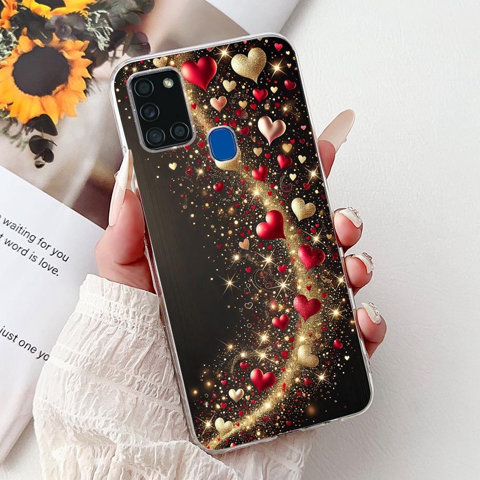 For Samsung Galaxy A21S Case SM-A217F Cute Lucky Koi Painted Cover Soft Slim Phone Case For Samsung A21s A217F Back Cover Bumper