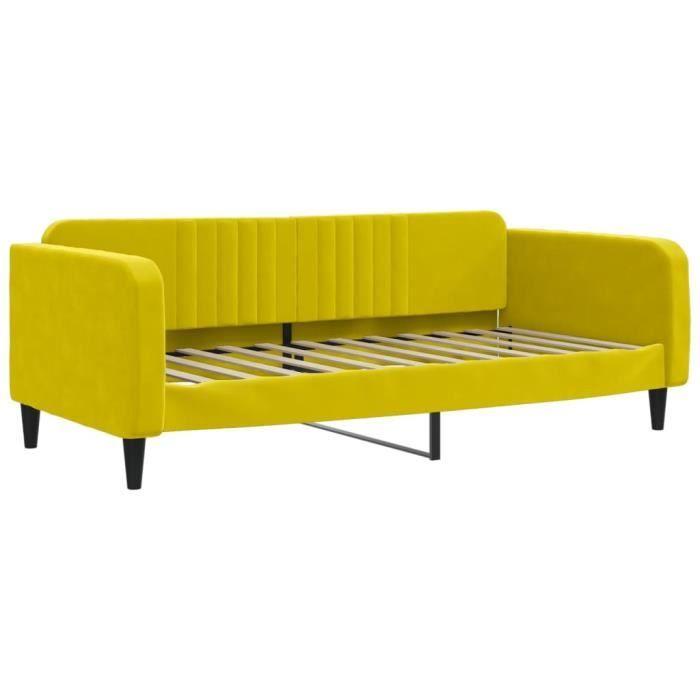 VidaXL Lit de repos jaune 100x200 cm velours 354098