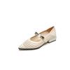 Fashion 2025 Summer French Low Heel Hollow Shallow Mouth Leather Square Head Women's Single Shoes