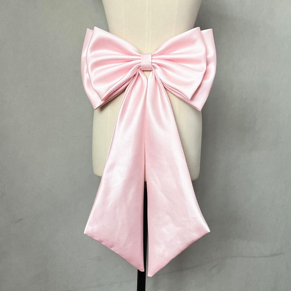 Large Bowknot Waist Ornament Satin Tulle Bow Bow Knots Accessories Sophisticated Gown