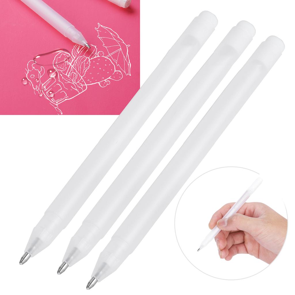 10Pcs High Light White Pen DIY Highlighter Marker Black Card Stationery Art Supplies