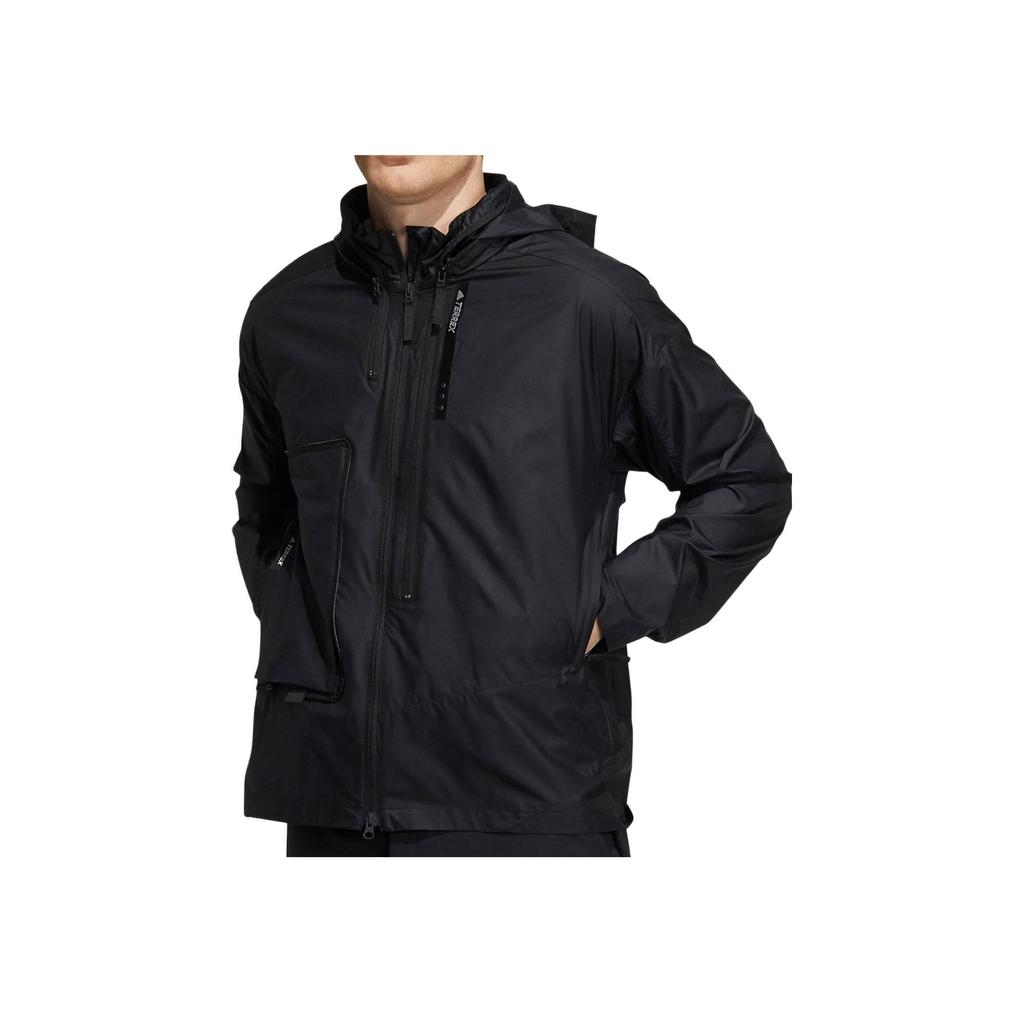 Adidas Solid Color Sports Casual Zip Hoodie Men Jackets Black H13868