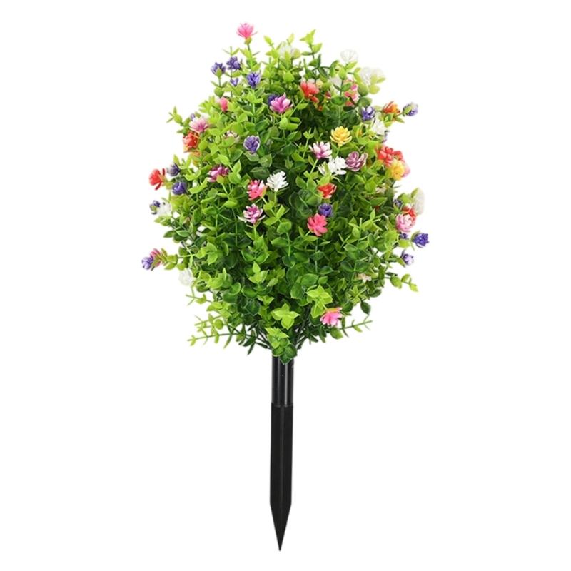 Realistic Artificial Eucalyptuses Leaves Ground Stakes For Outdoor Garden Decoration With Weather Resistant Plastic And Soft Rubber