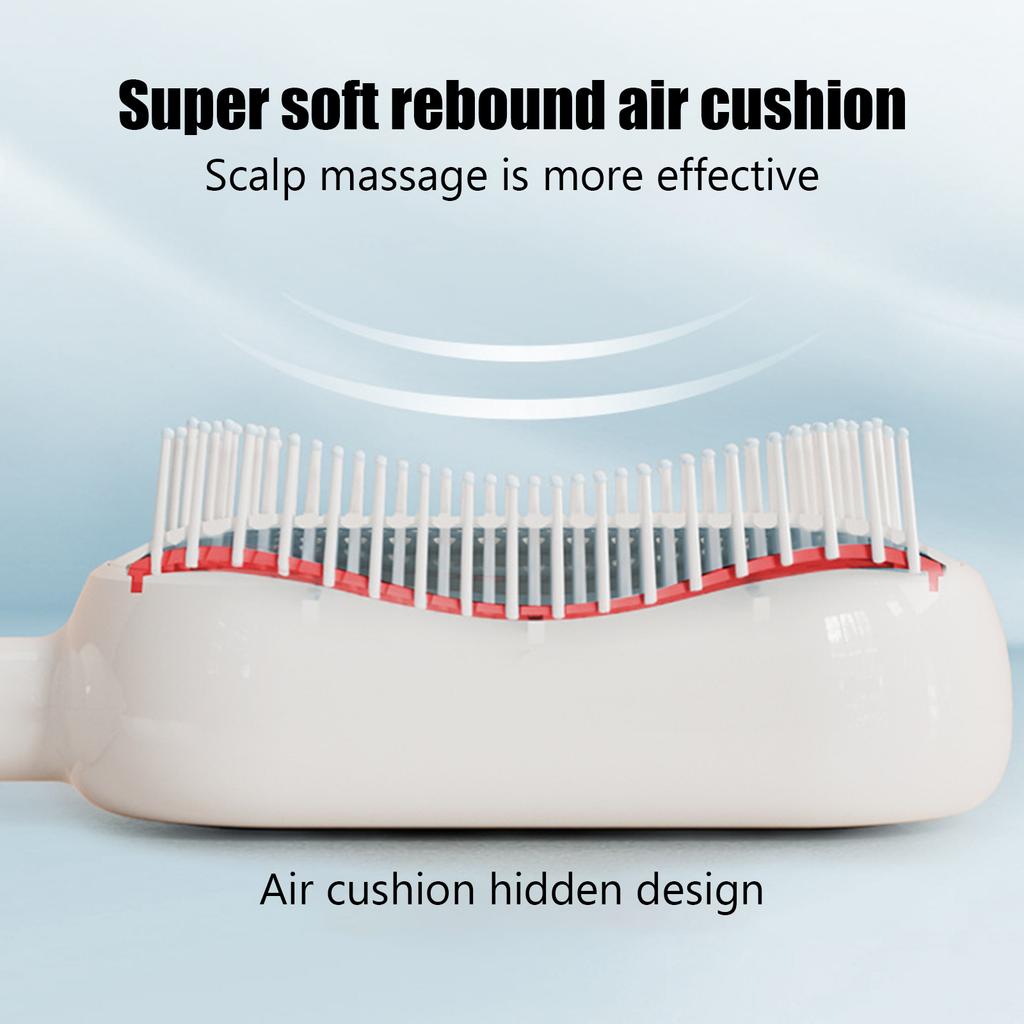 Samooczyszczający Grzebień z Poduszką – Przenośny Design Podróżny, Chowany, Łatwy do Czyszczenia, Ergonomiczny Grzebień do Masażu z Poduszką i Pierścieniem do Ciągnięcia.