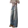 2025 Plus Size High Waist Light Blue Wide Leg Jeans for Women