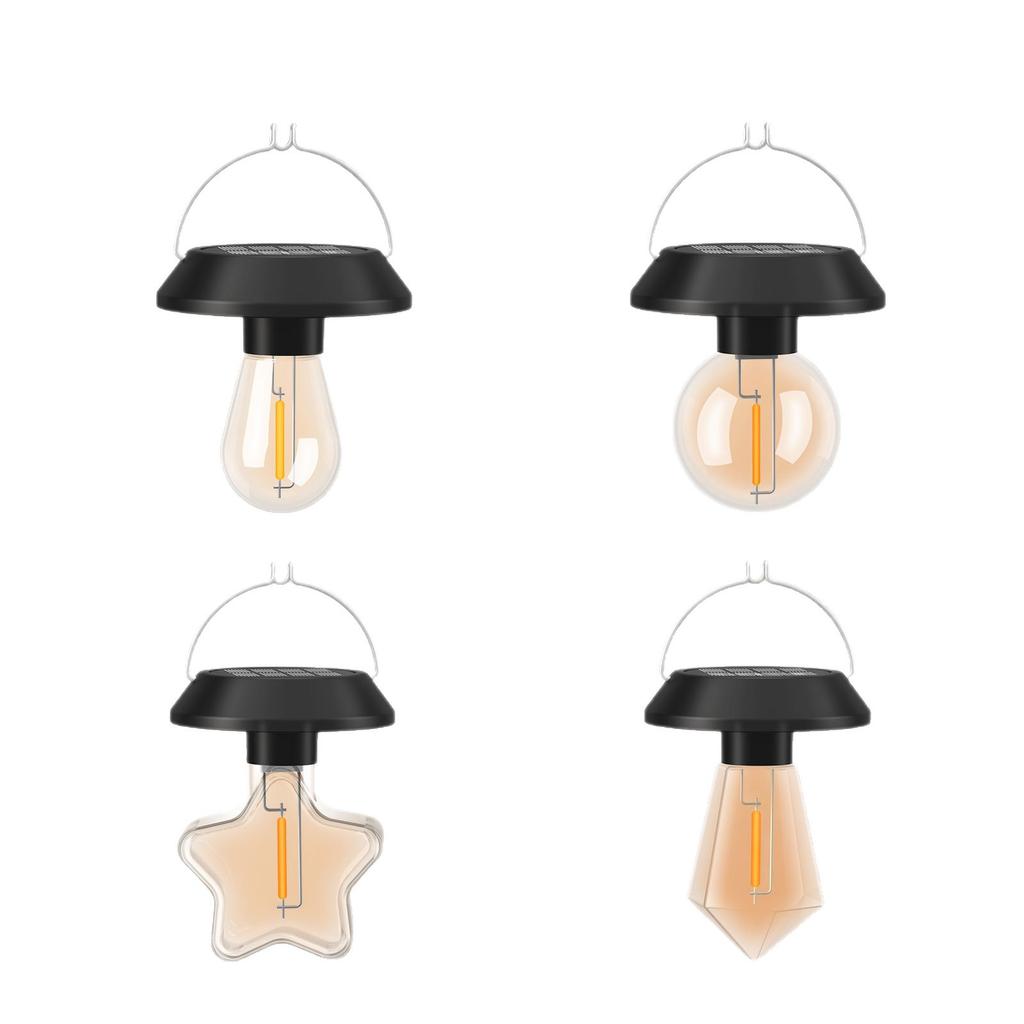 Solar Powered Outdoor Hanging Chandelier Waterproof Garden Night Light for Patio Yard Tree Camping Ambient Lighting