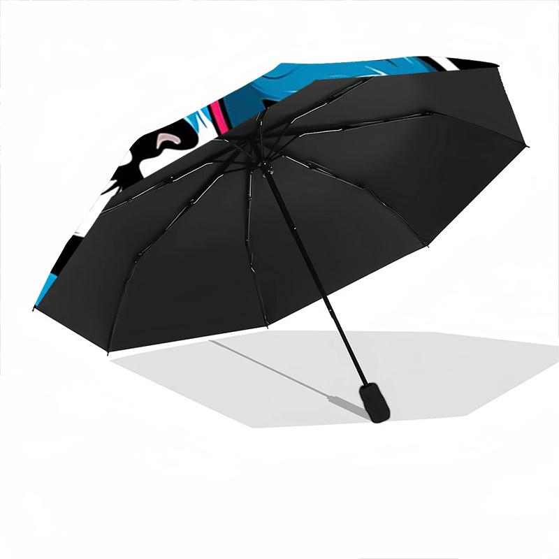 1pc Creative Glasses Cat Automatic Open/Close Umbrella, Portable Compact Umbrella for Men & Women A031