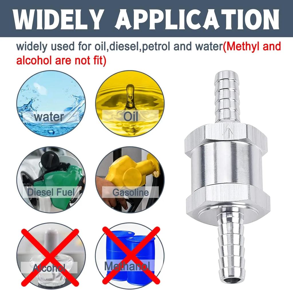 6 8 10 12 14 16mm Supapă de reținere unidirecțională Combustibil Apă Gaz Aer Vid Aliaj de aluminiu Linie de combustibil benzină motorină Apă Way