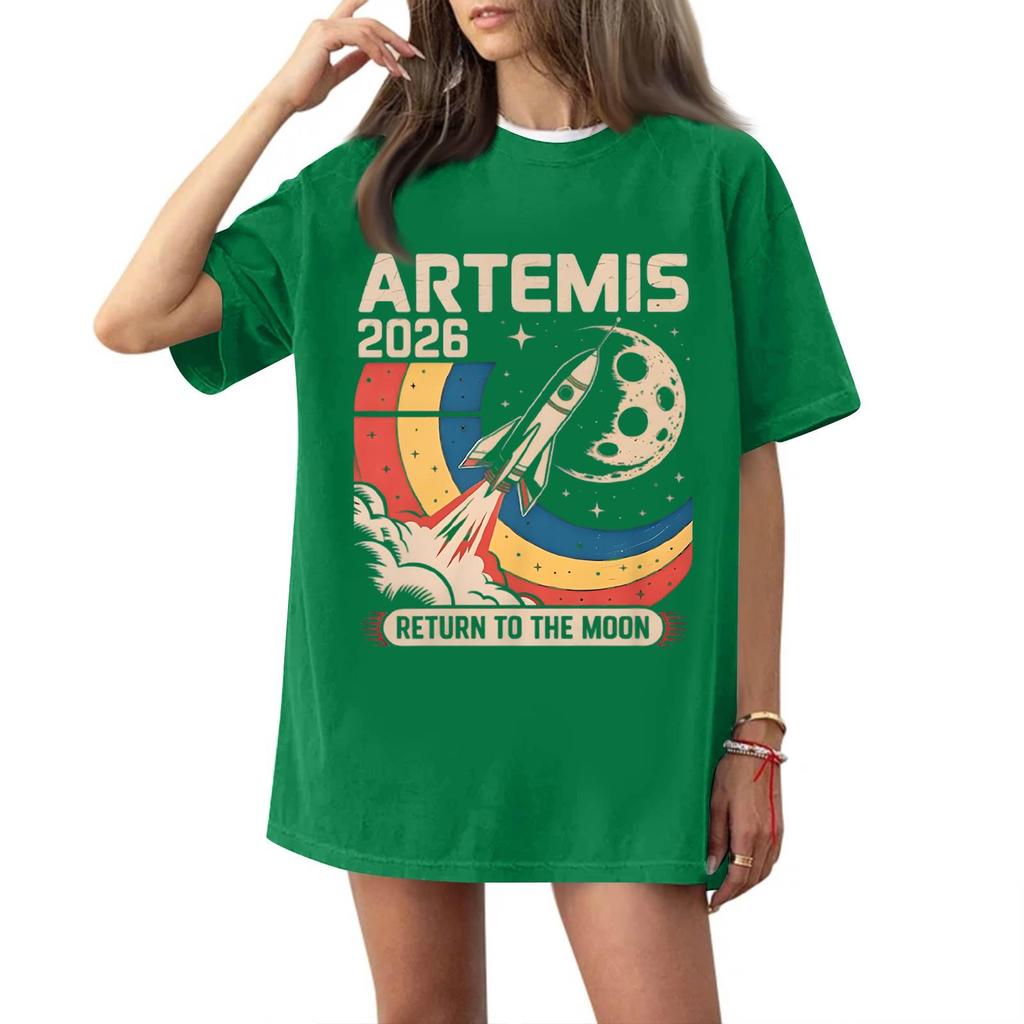 Women's Fashionable Casual Short Sleeved Printed T-Shirt Round Neck Top