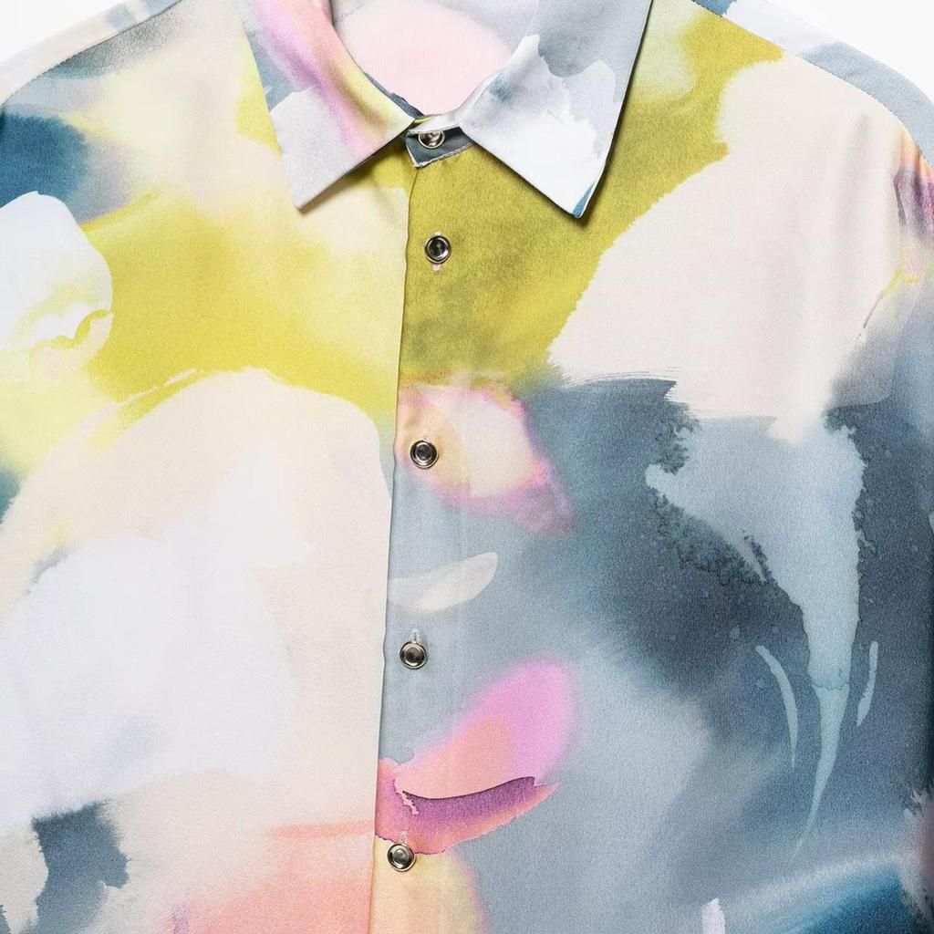 TAOP&ZA Women's Elegantly Designed Floral Print Short Sleeve Shirt