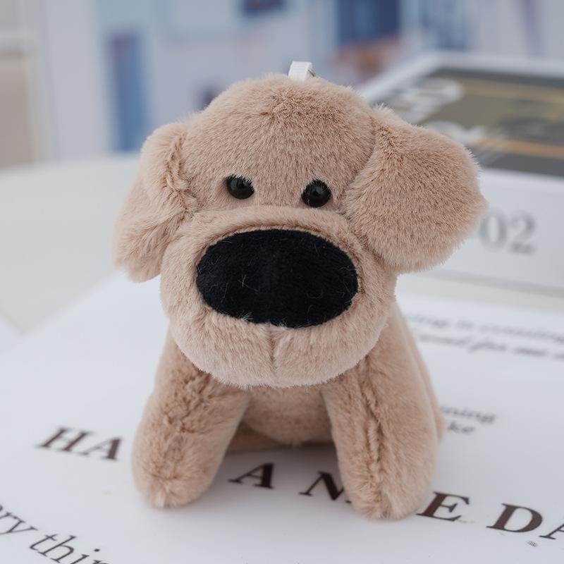 

Nose Big Huggable Puppy Plush Keychain Cute Dog Bag Ornament Soft Gift Toy коричневий