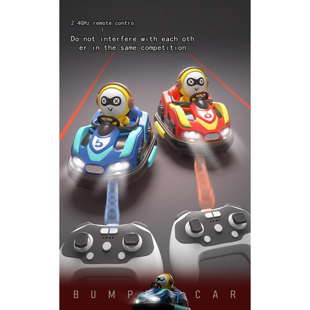 Dual Control Remote Control Racing Cars for Kids, Interactive Bumper Cars with Sound Effects and Smoke Machine
