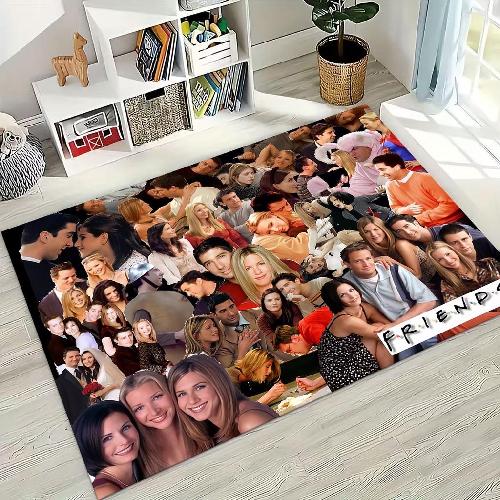 Klassisches Friends Central Perk Schild TV-Teppich für Schlafzimmer Wohnzimmer Sofa Zuhause Fußabtreter Dekor, Große rutschfeste Spielmatte für Kinder