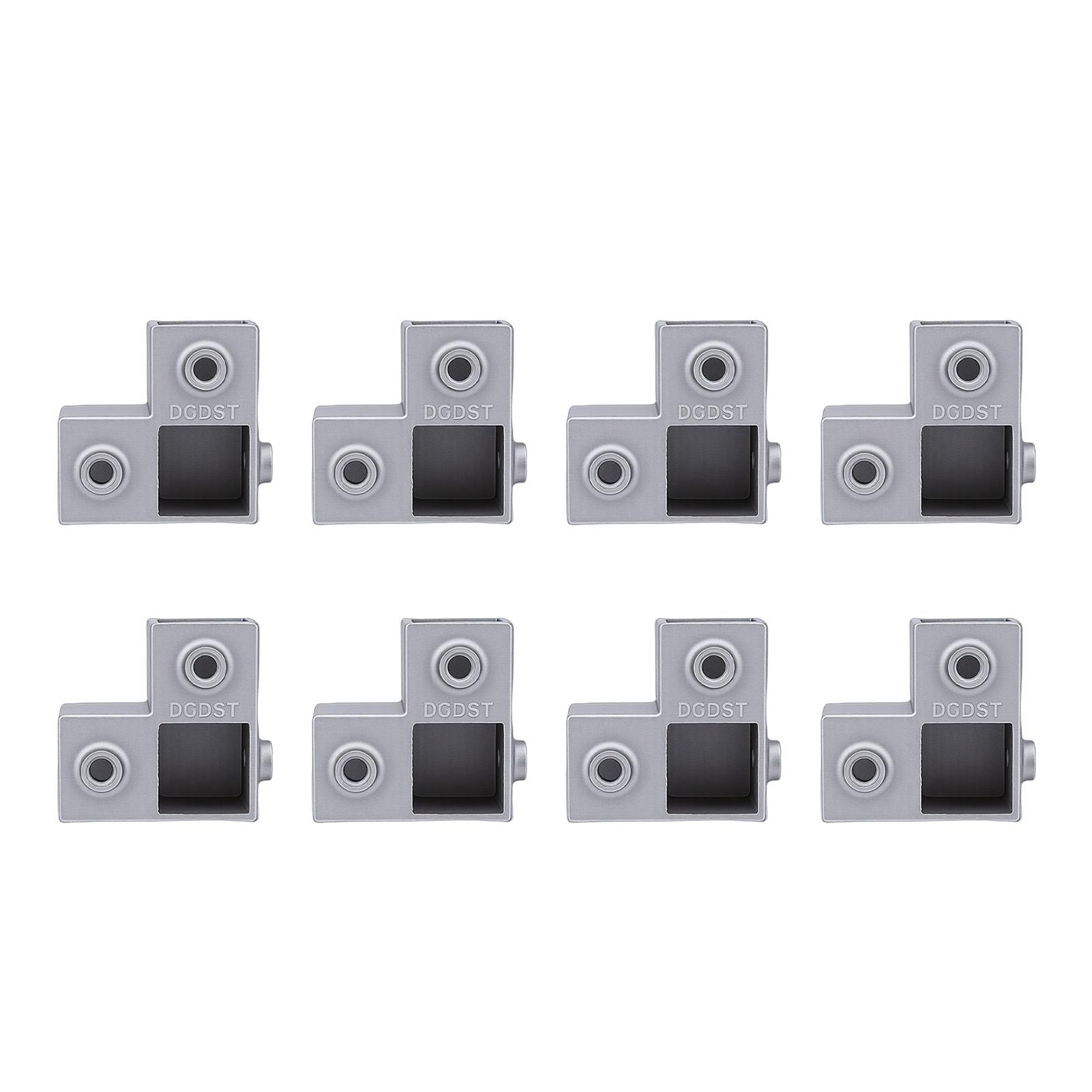 

8PCS Square Tube Connector Aluminum 1 Inch 3 Way L Shaped Pipe Fitting 90 Degree Clamp Tube Corner Coupler for
