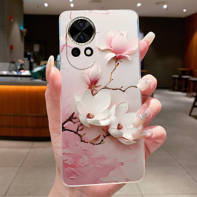 Nova12 Hülle Klar Luxus Mode Schmetterling Blume Weiches TPU Silikon Rückabdeckung Für Huawei Nova 12 Pro Transparente Handyhüllen