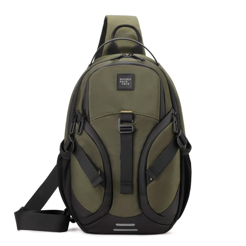 

Large Capacity High Quality Men Crossbody Bag Nylon Outdoor Hiking Chest Pack Waterproof Travel Shoulder Messenger Bag 34x20x11cm армія зелений колір