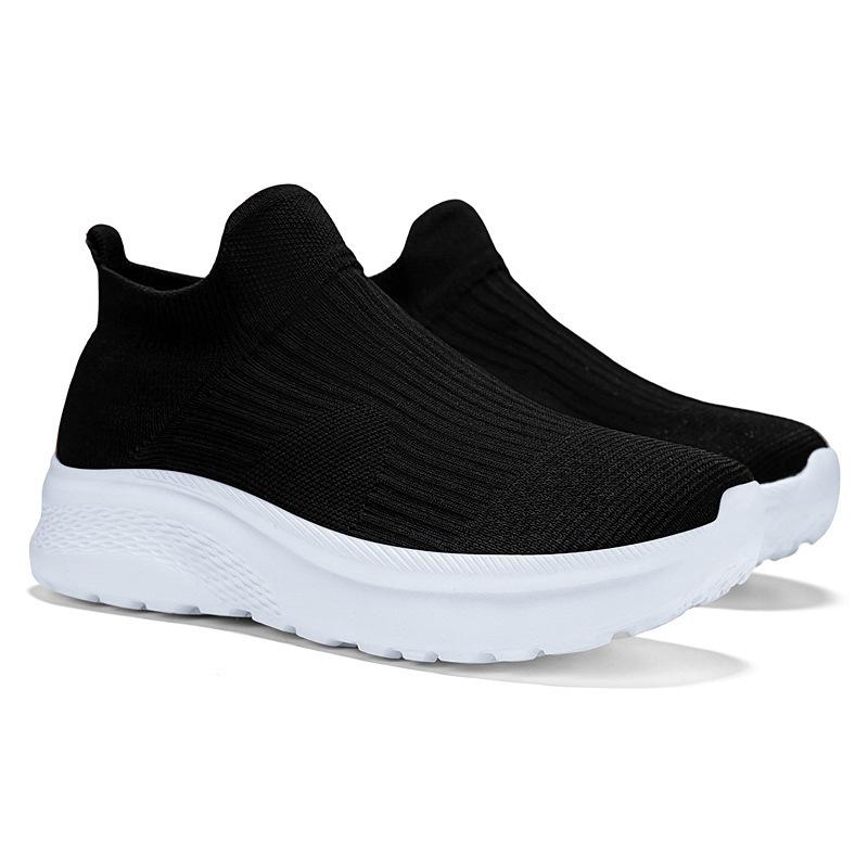Large Size Popcorn Sole Fly-Woven Mesh Breathable Sports And Leisure Running Shoes One-Pedal Socks Men'S Shoes
