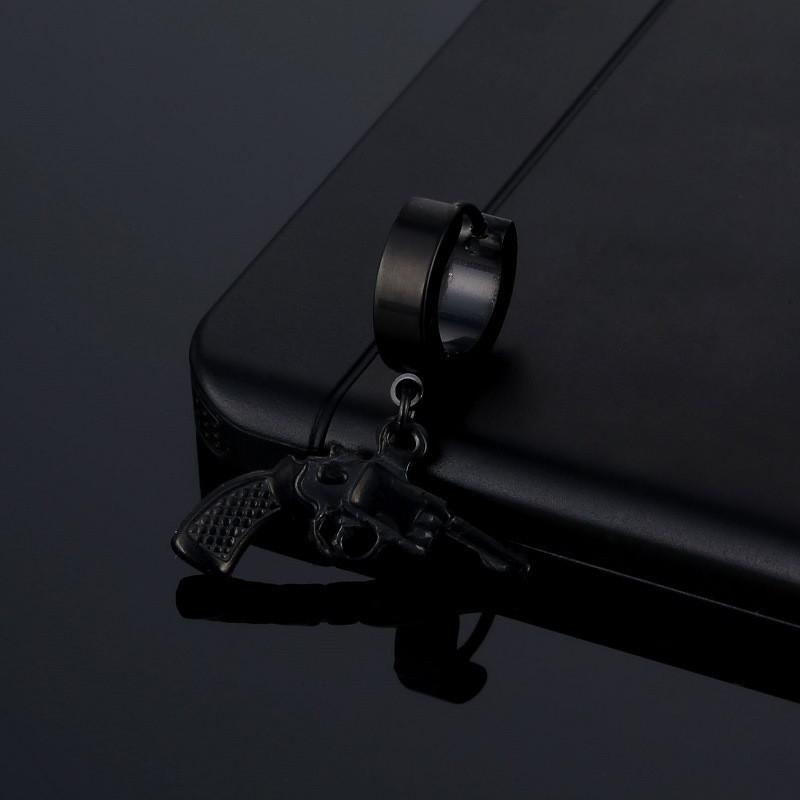 Punk Style Wing Gun Snake Pendant Earrings Stainless Steel Hiphop Geometric Stud Ear Jewelry Party Gifts For Women Girls