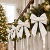 White Bow Christmas Tree Topper & Wreath Decoration