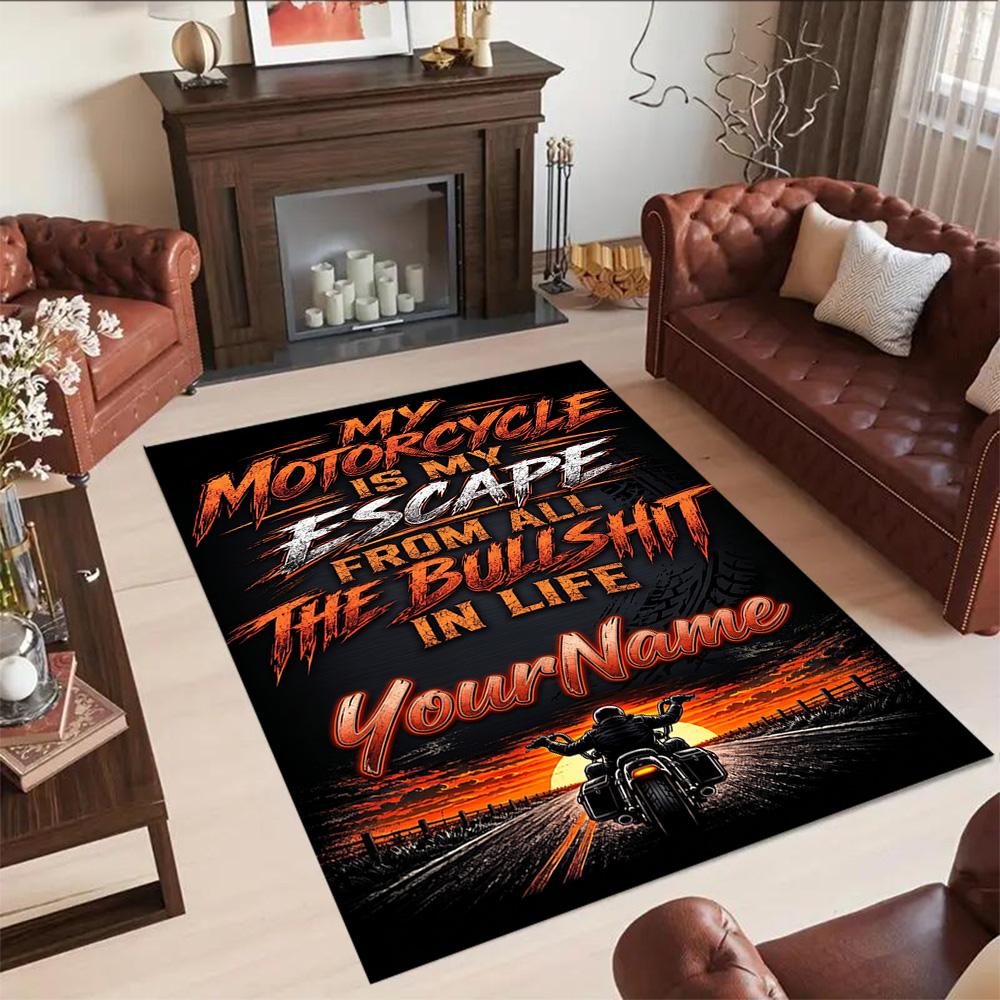 Harley-davidson Motorcycles Customizable Name Carpet Perfect for Decorate Room Entryway Bedrooms Dining Room Anti-slip Rug Office Home Decor