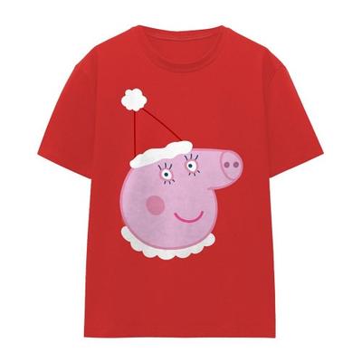 Womens/Ladies Mummy Pig Santa Hat T-Shirt