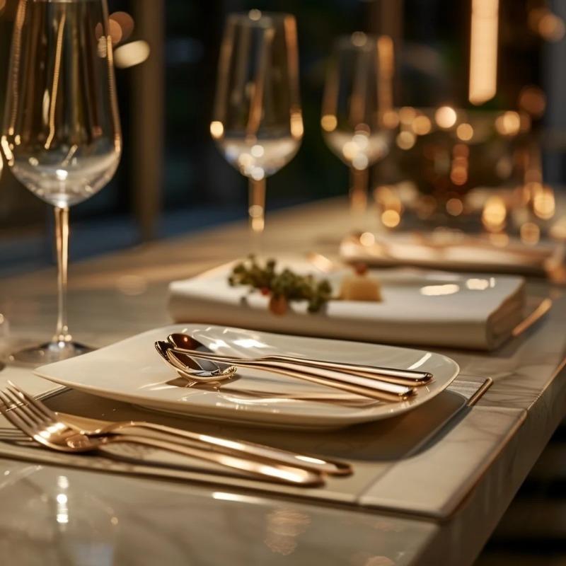 Stainless  Steel  Forks Set Western Style  Thickened  Tableware for  Steak Dining  Household Use Durable Spoons Knives Cutlery