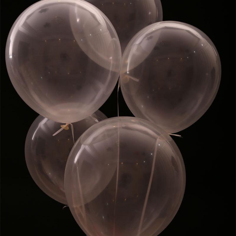 12" Transparent Latex Balloons with Sequins - Wedding & Birthday Decorations, 2.8g
