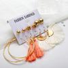 6Pcs/Set Bohemia Women Tassel Hook Earrings Ear Stud Set Jewelry Accessories