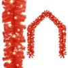 VidaXL Christmas Garland with LED Lights Artificial Garland Decoration Garland Ornament Garden Backyard 329195