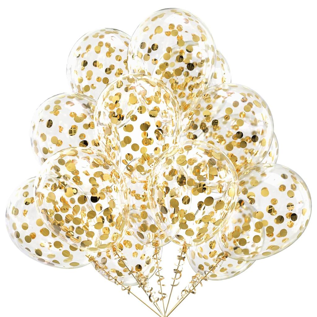 12inch 20pcs Confetti Latex Balloon Set, Suitable for Weddings, Birthdays, Themed Parties,pre Wedding Parties, Family Gatherings