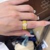 Vintage Crystal Split Ring Unique Women's Jewelry Elegant Adjustable Finger Rings  Ladies