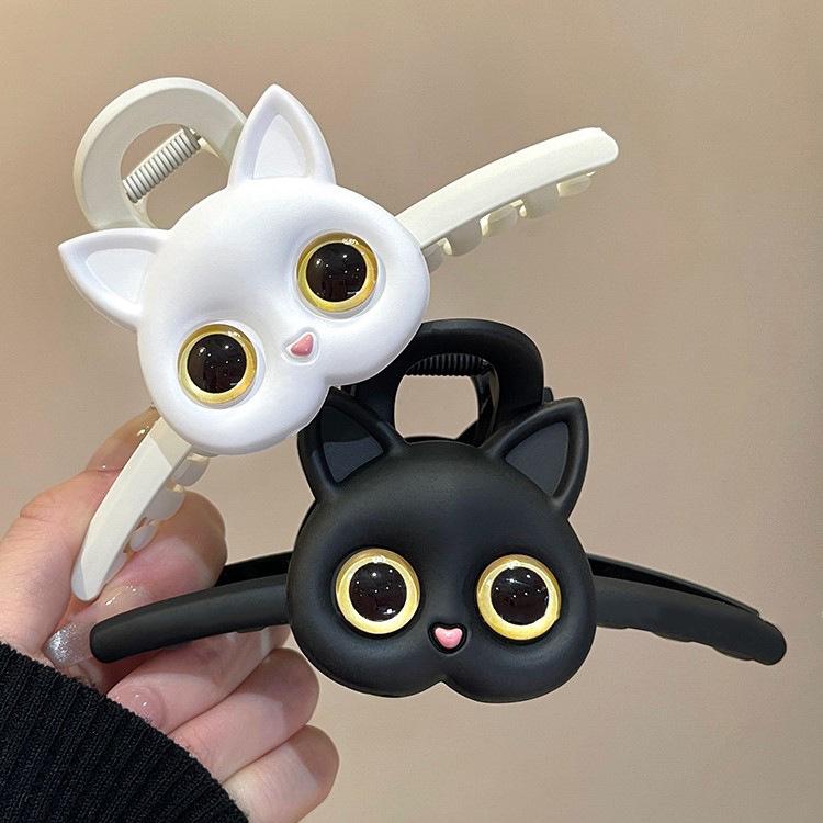 2024 Women's High-End Cute Cat Updo Claw Clip: Large Shark Clip for Thick Hair